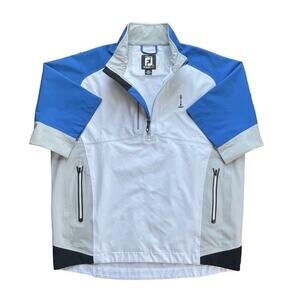 FootJoy White and Blue Golf Pullover Half-Zip
